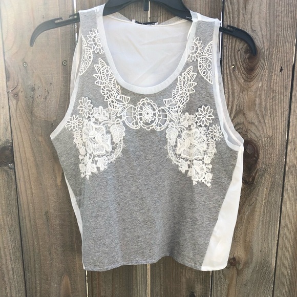 Zara Embroidered Lace Crop Top Size M - Picture 6 of 11